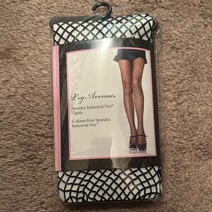 Leg Avenue Black and White Fishnet Tights